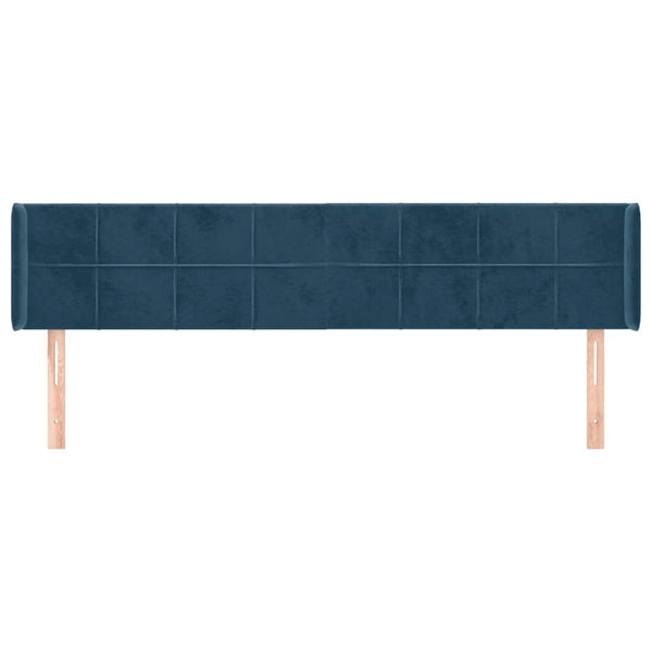 Kopfteil mit Ohren Dunkelblau 163x16x78/88 cm Samt
