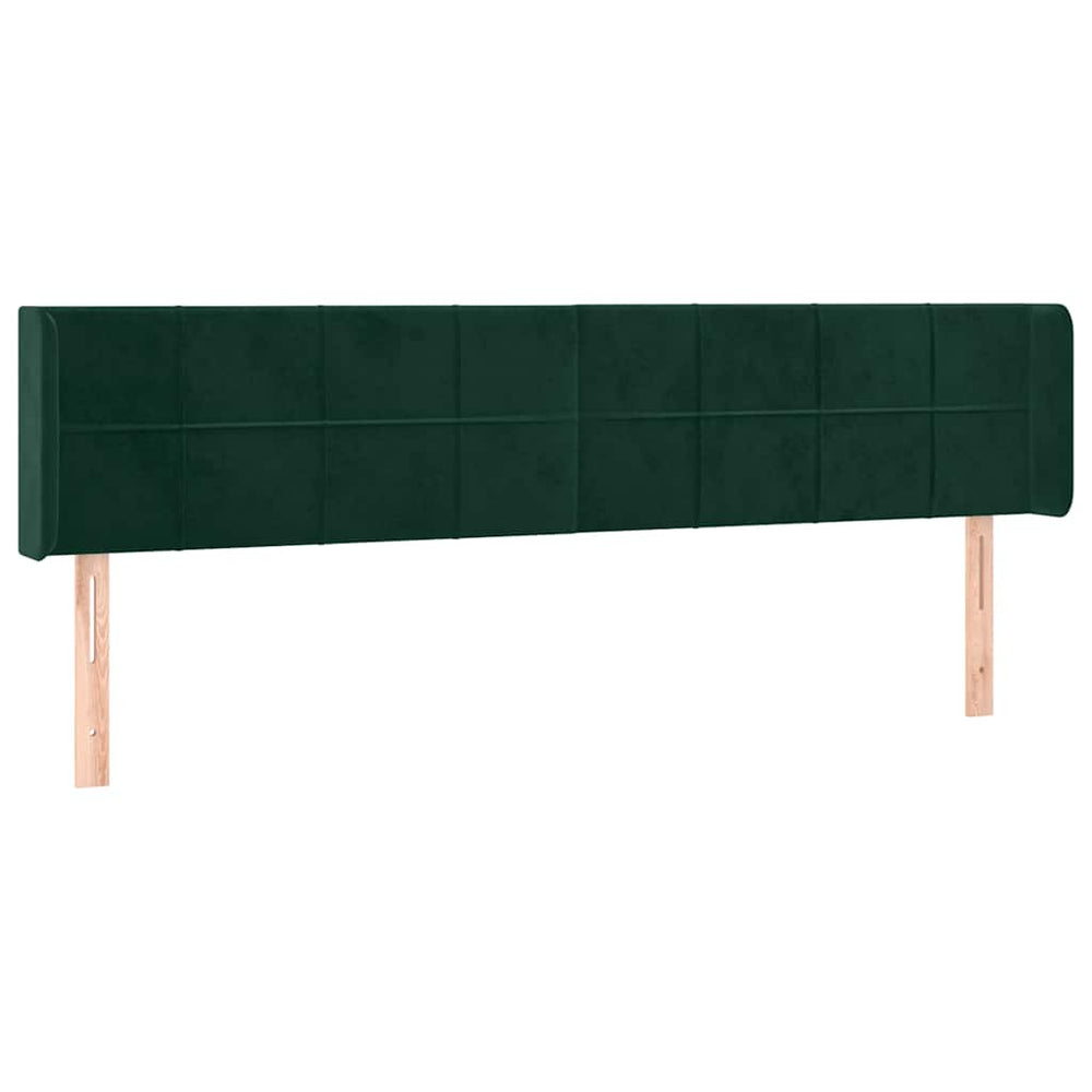 vidaXL Tête de lit à oreilles Velours vert foncé 183x16x78/88 cm