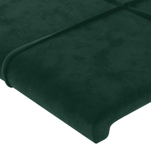 Kopfteil mit Ohren Dunkelgrün 183x16x78/88 cm Samt