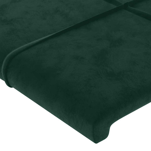 Kopfteil mit Ohren Dunkelgrün 183x16x78/88 cm Samt