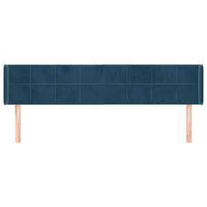 Kopfteil mit Ohren Dunkelblau 183x16x78/88 cm Samt