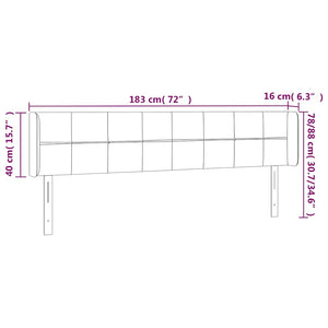 Kopfteil mit Ohren Dunkelblau 183x16x78/88 cm Samt