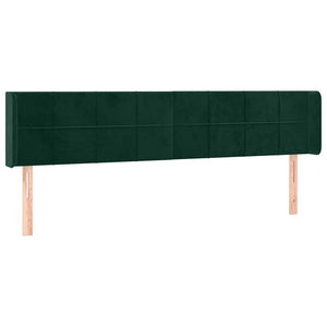 Kopfteil mit Ohren Dunkelgrün 203x16x78/88 cm Samt