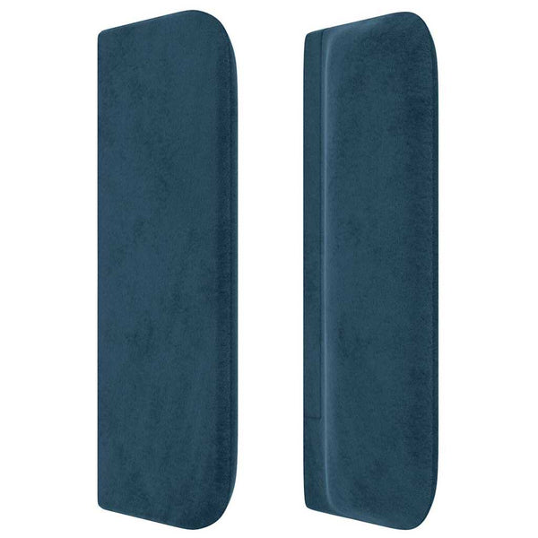 Kopfteil mit Ohren Dunkelblau 203x16x78/88 cm Samt
