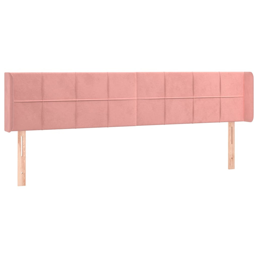 vidaXL Tête de lit à oreilles rose 203x16x78/88 cm velours