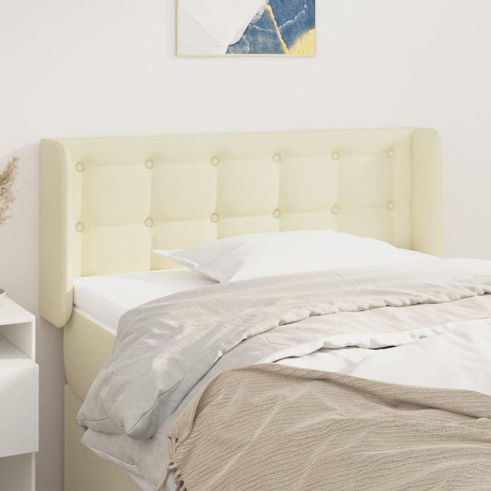 vidaXL Tête de lit à oreilles Crème 83x16x78/88 cm Similicuir