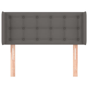 Kopfteil mit Ohren Grau 83x16x78/88 cm Kunstleder