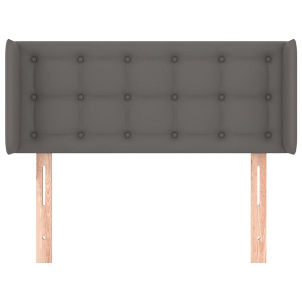 Kopfteil mit Ohren Grau 83x16x78/88 cm Kunstleder