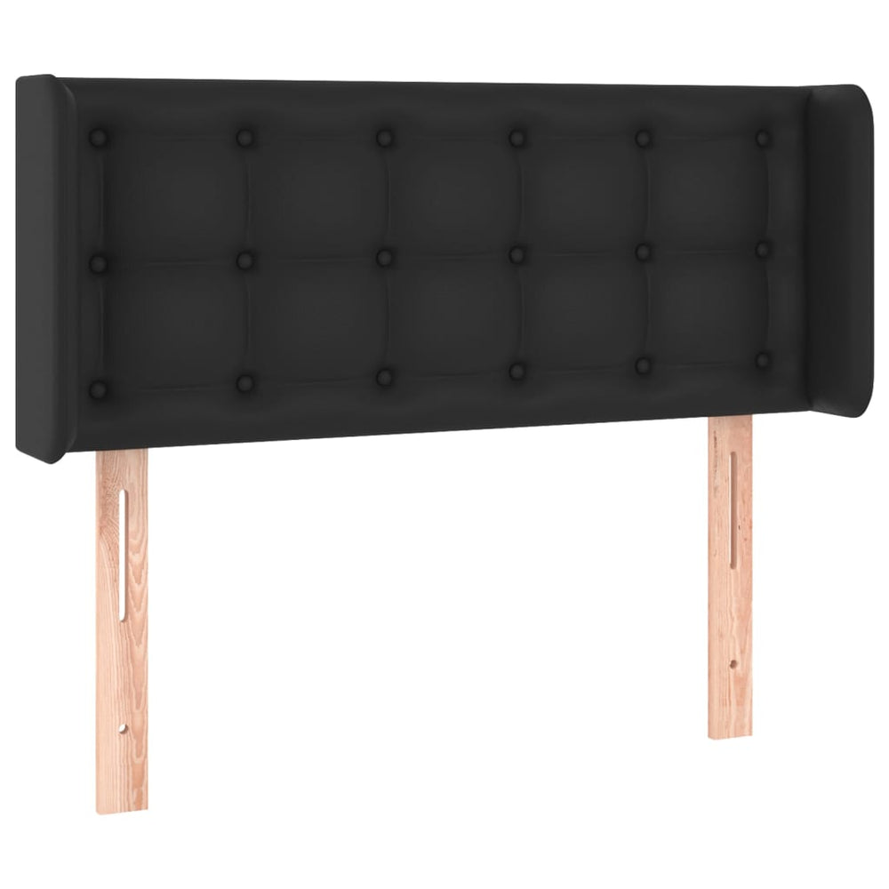 vidaXL Tête de lit avec oreilles Noir 93x16x78/88 cm Similicuir