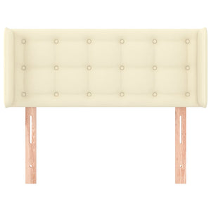 Kopfteil mit Ohren Creme 93x16x78/88 cm Kunstleder