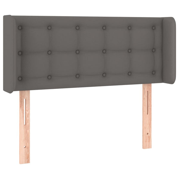 Kopfteil mit Ohren Grau 93x16x78/88 cm Kunstleder