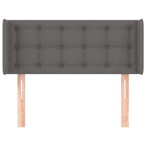Kopfteil mit Ohren Grau 93x16x78/88 cm Kunstleder
