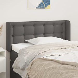 Kopfteil mit Ohren Grau 93x16x78/88 cm Kunstleder