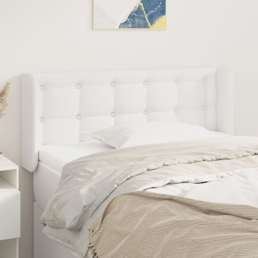 vidaXL Tête de lit à oreilles Blanc 103x16x78/88 cm Similicuir