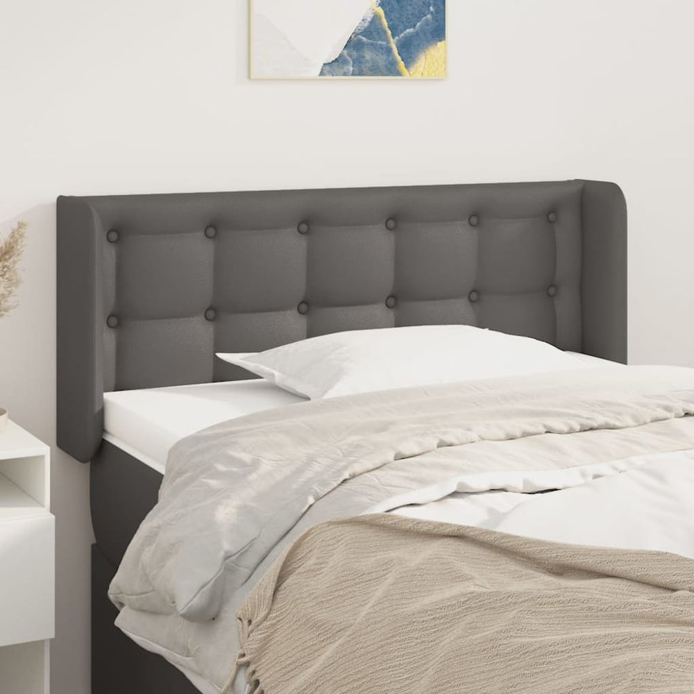 vidaXL Tête de lit à oreilles Gris 103x16x78/88 cm Similicuir