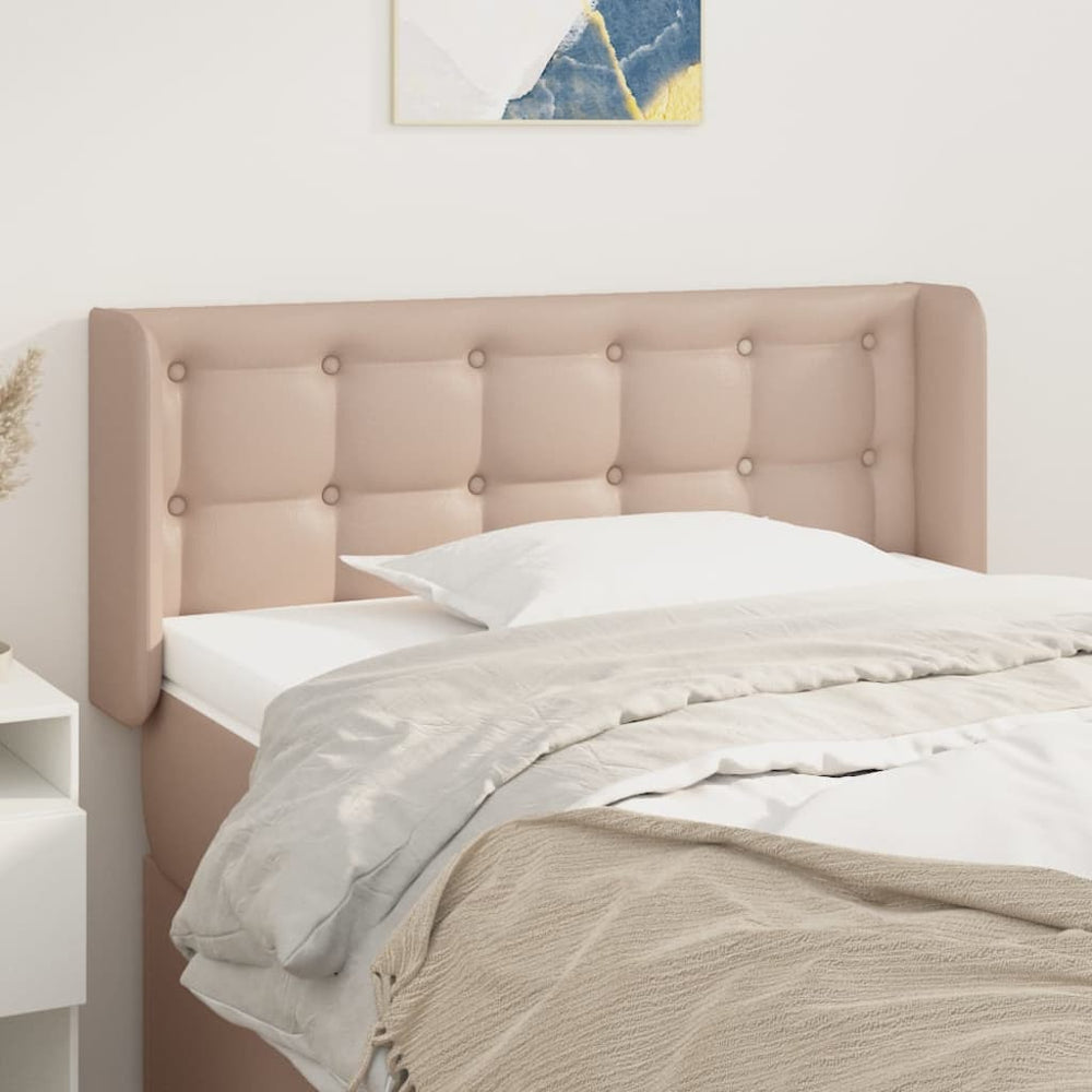 vidaXL Tête de lit avec oreilles Marron Cappuccino 103x16x78/88 cm Similicuir