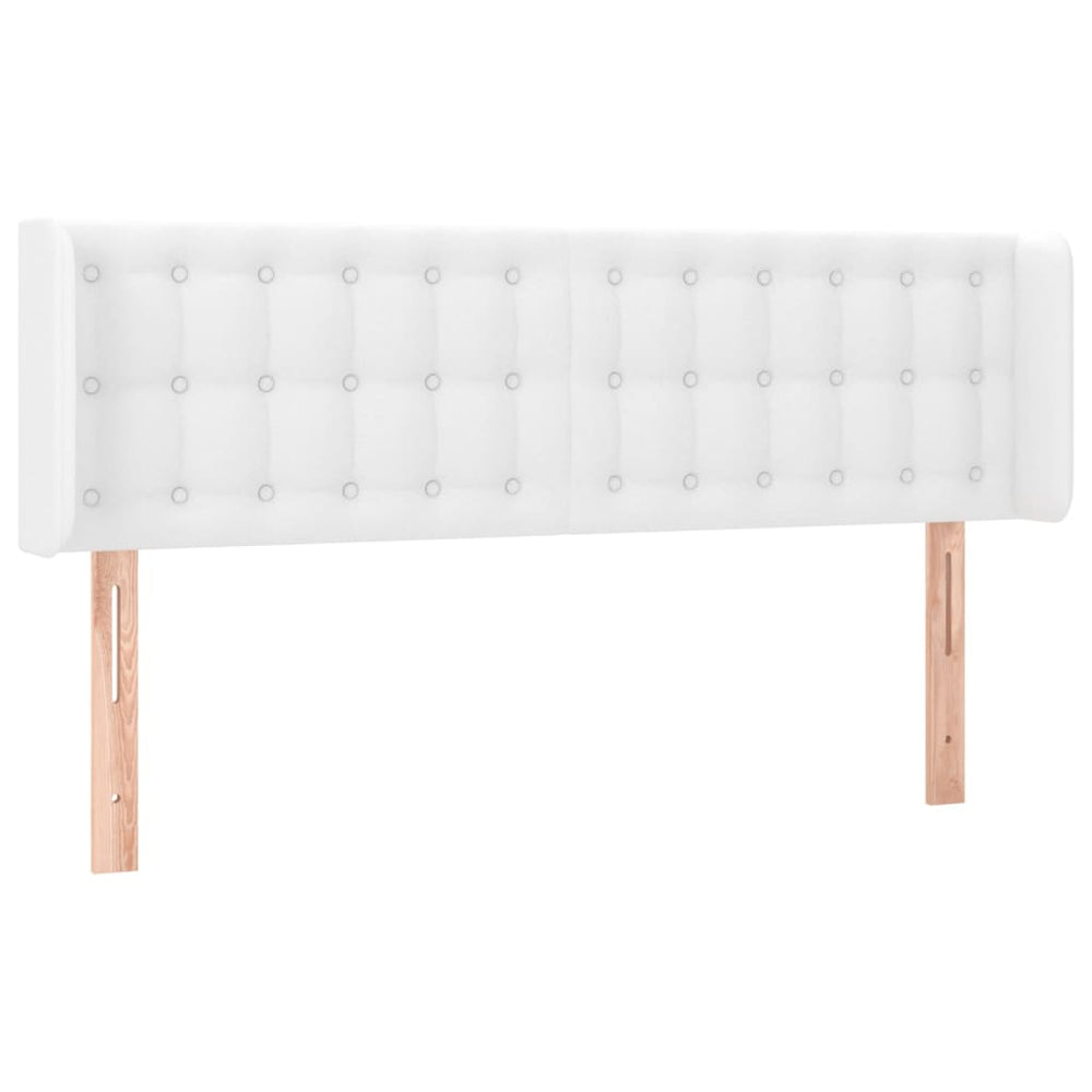 vidaXL Tête de lit à oreilles Blanc 147x16x78/88 cm Similicuir