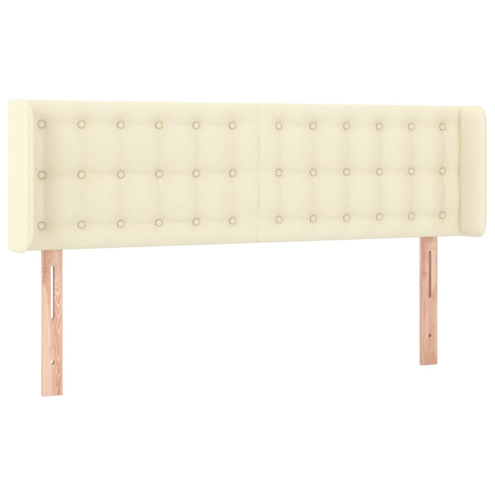 vidaXL Tête de lit à oreilles crème 147x16x78/88 cm similicuir