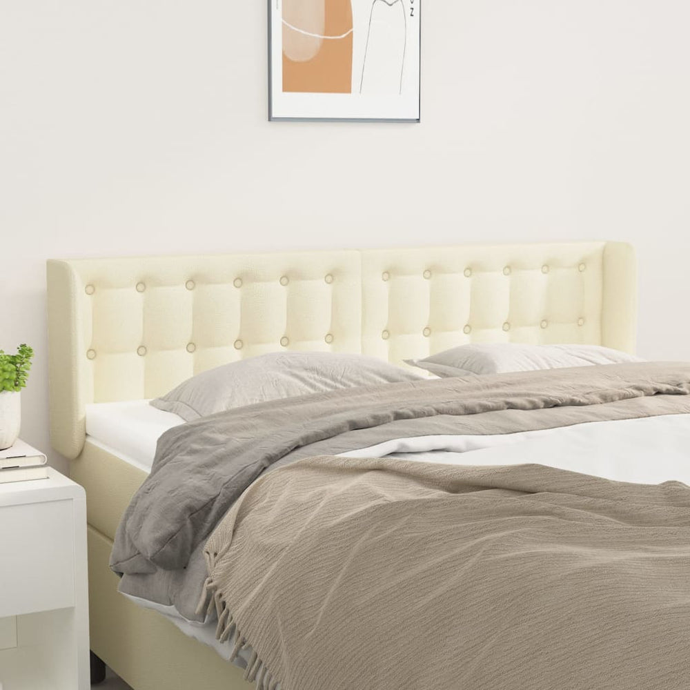 vidaXL Tête de lit à oreilles crème 147x16x78/88 cm similicuir