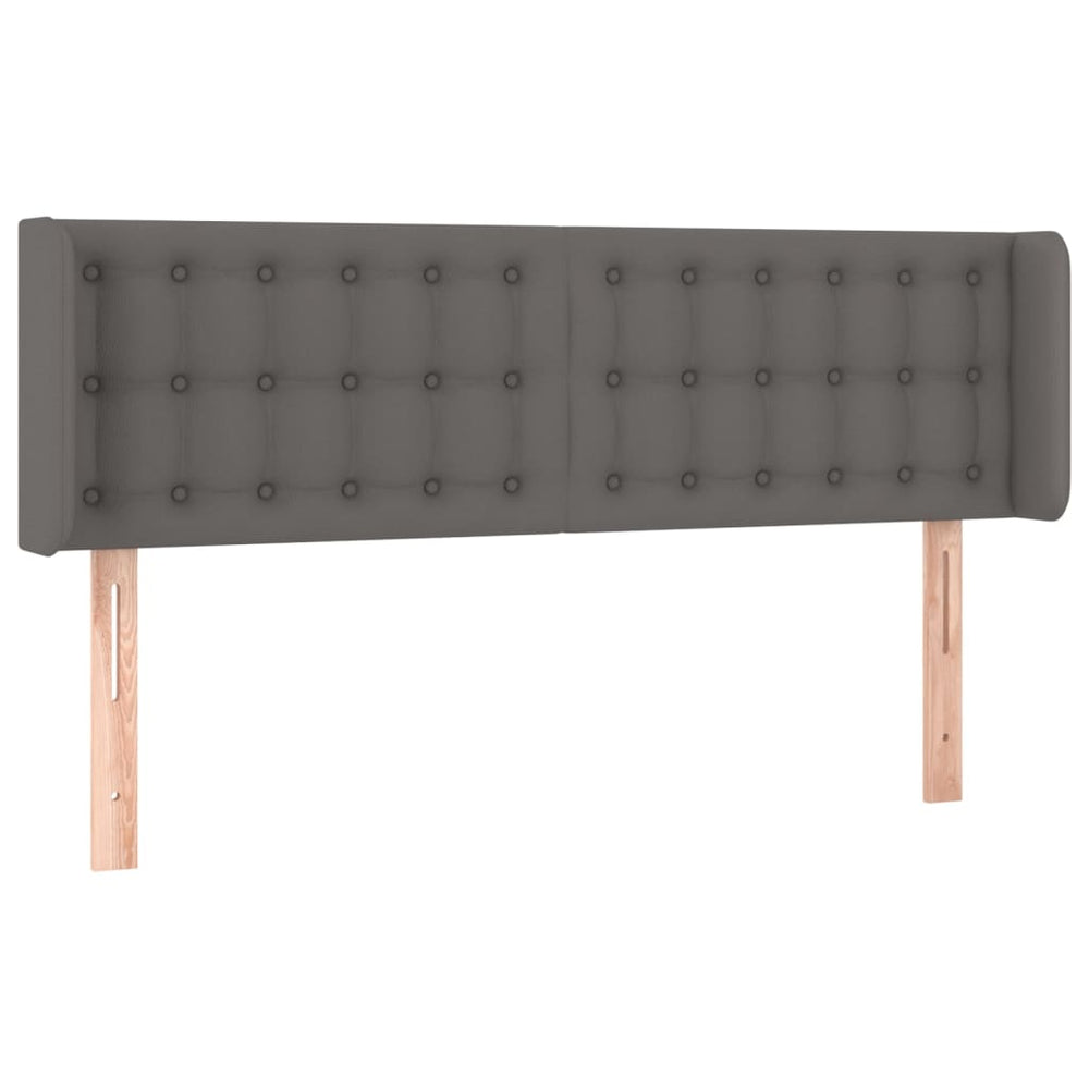 vidaXL Tête de lit à oreilles Gris 147x16x78/88 cm Similicuir