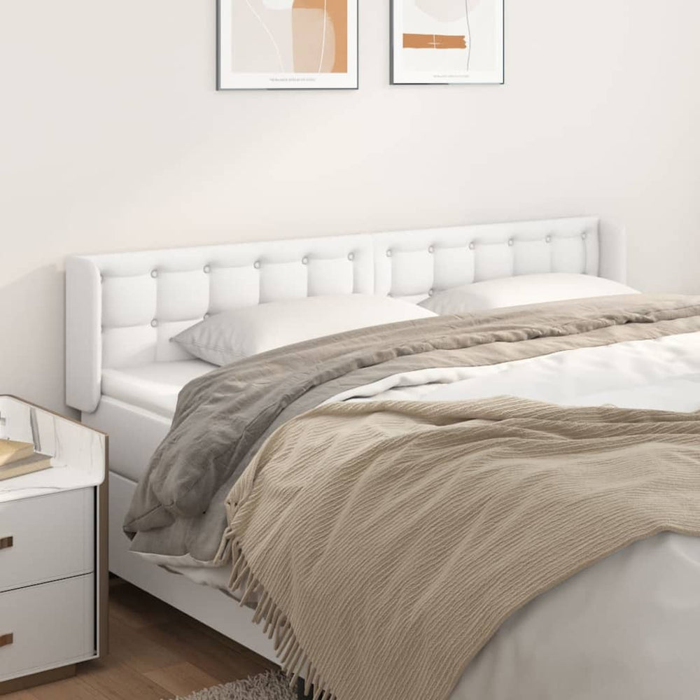 vidaXL Tête de lit à oreilles Blanc 163x16x78/88 cm Similicuir