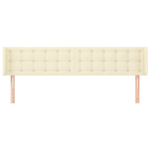 Kopfteil mit Ohren Creme 163x16x78/88 cm Kunstleder