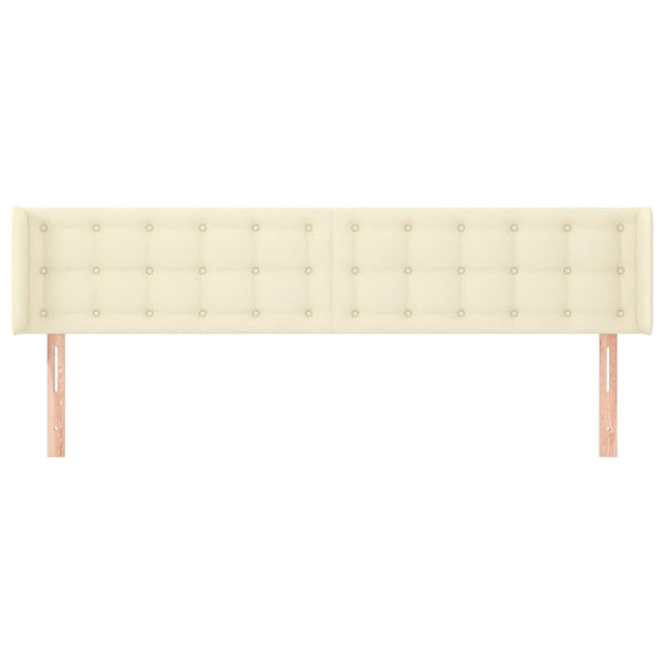 Kopfteil mit Ohren Creme 163x16x78/88 cm Kunstleder
