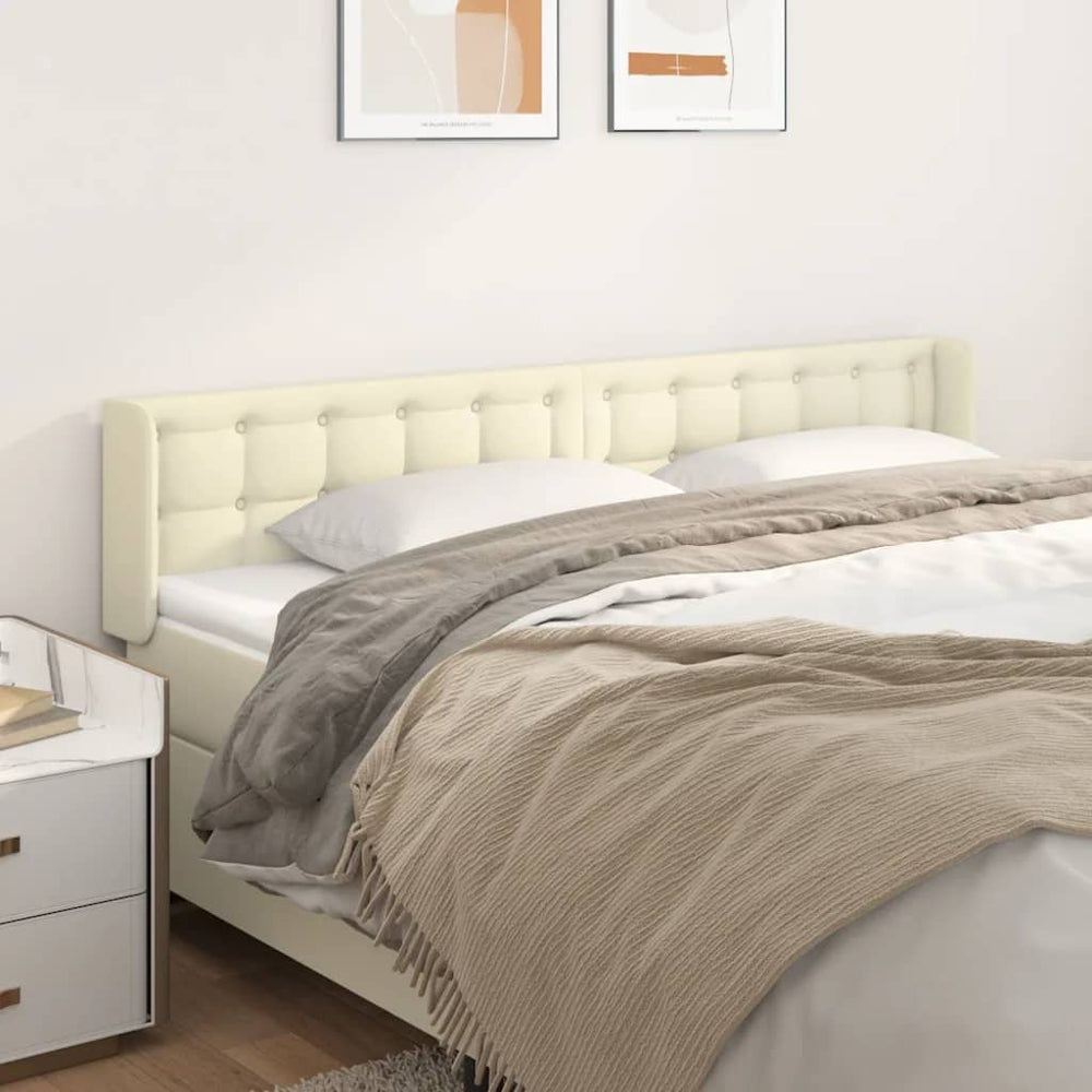 vidaXL Tête de lit à oreilles Crème 163x16x78/88 cm Similicuir