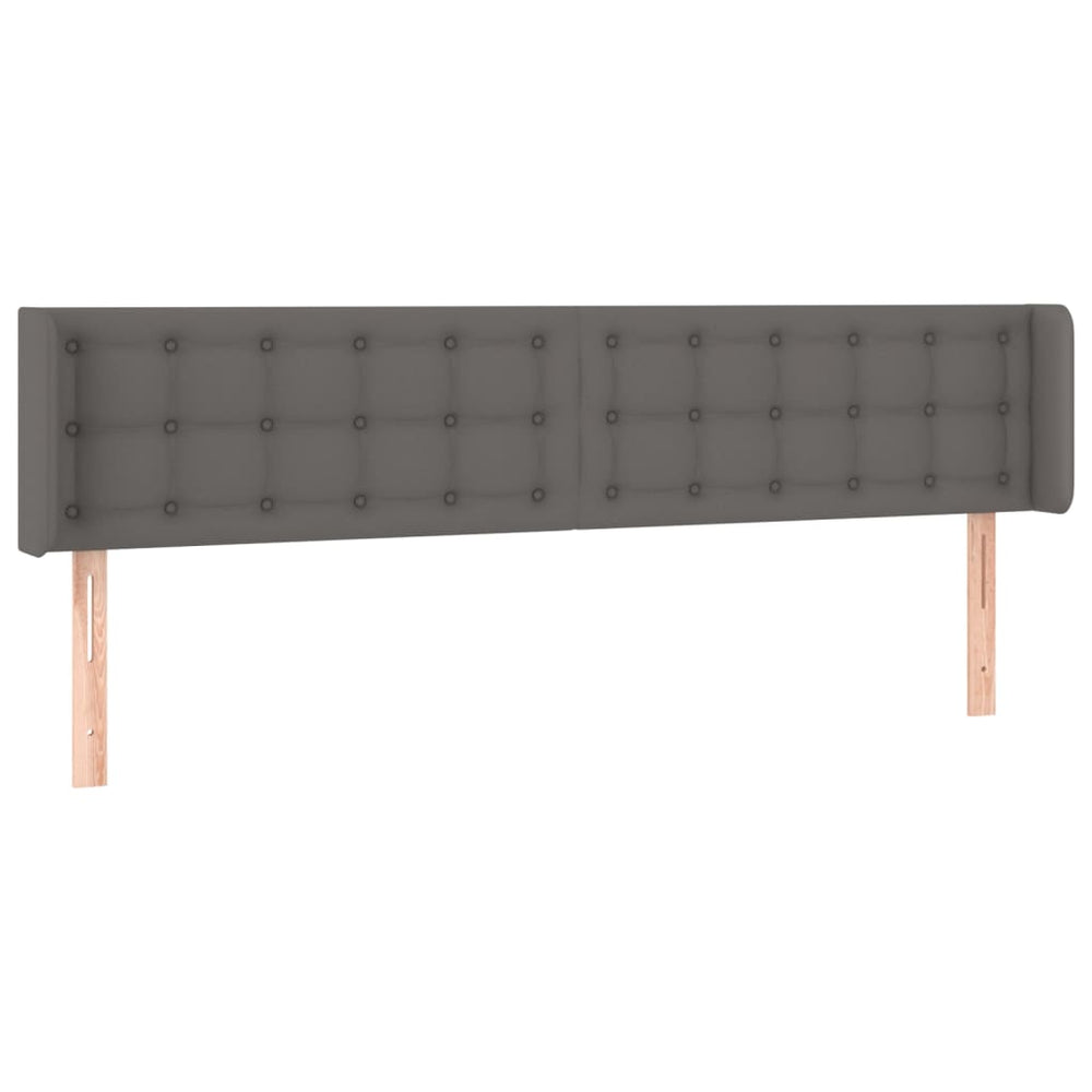 vidaXL Tête de lit à oreilles Gris 163x16x78/88 cm Similicuir