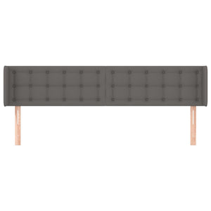 Kopfteil mit Ohren Grau 163x16x78/88 cm Kunstleder