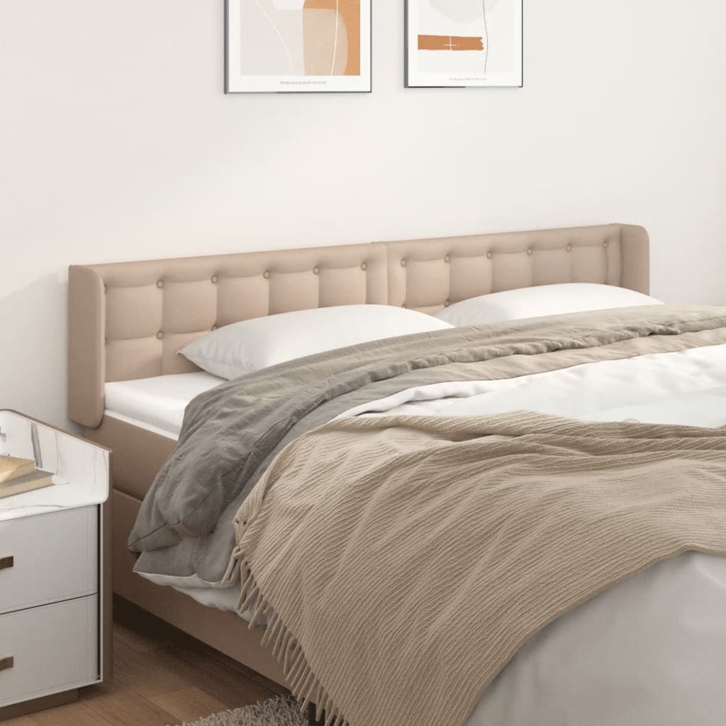 vidaXL Tête de lit à oreilles marron cappuccino 163x16x78/88 cm similicuir