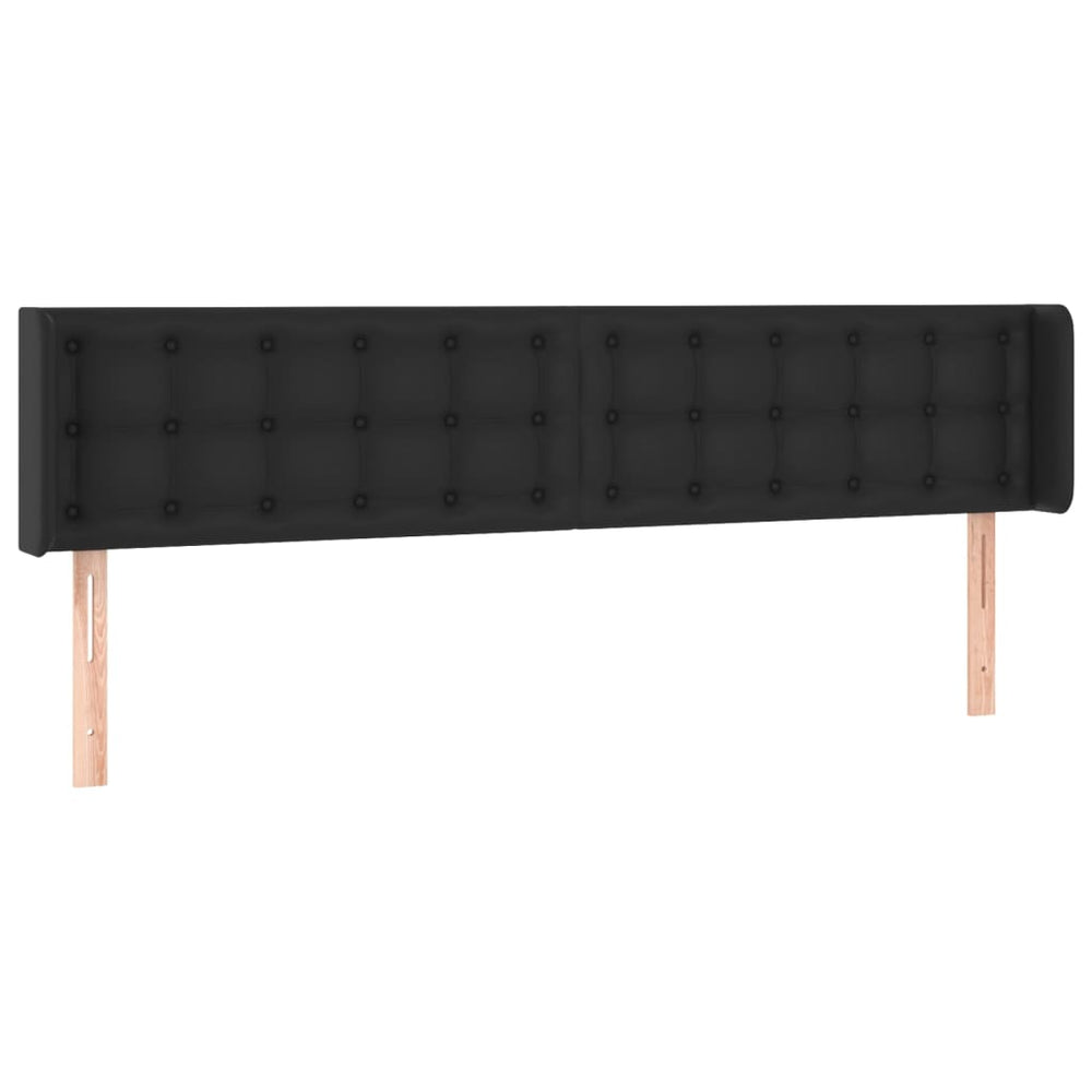 vidaXL Tête de lit à oreilles Noir 183x16x78/88 cm Similicuir