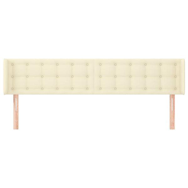 Kopfteil mit Ohren Creme 183x16x78/88 cm Kunstleder
