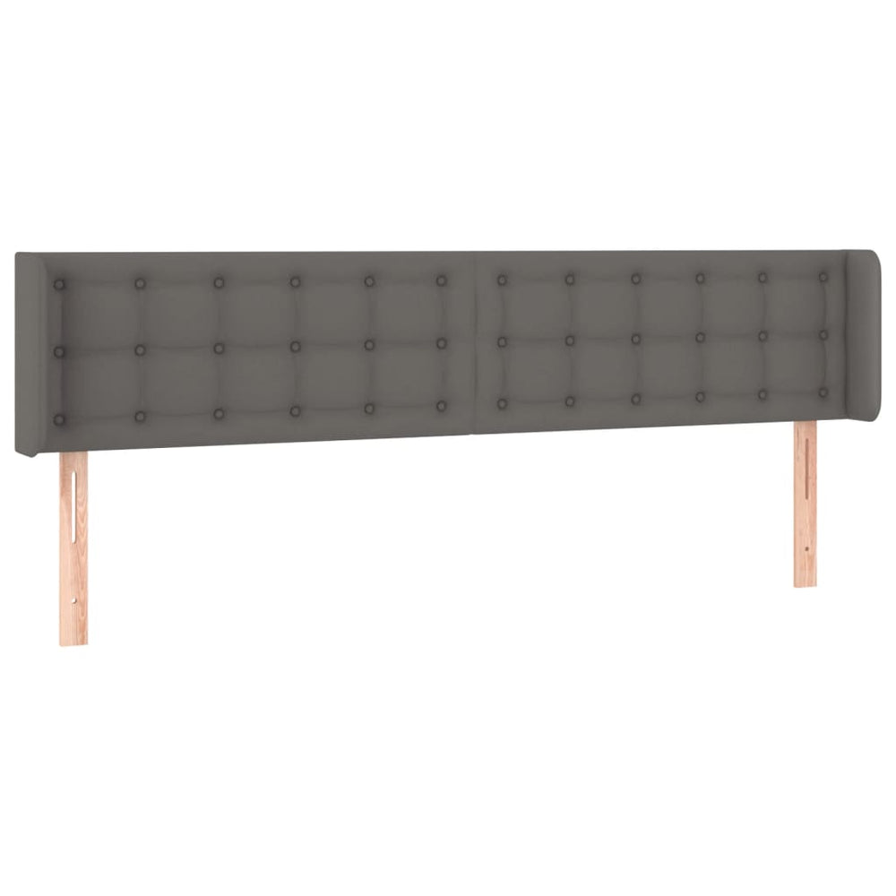 vidaXL Tête de lit à oreilles gris 183x16x78/88 cm similicuir