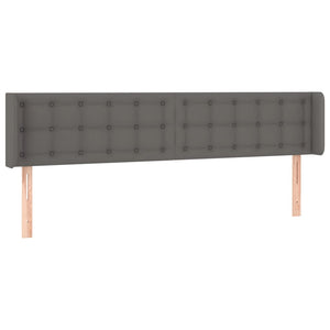 Kopfteil mit Ohren Grau 183x16x78/88 cm Kunstleder