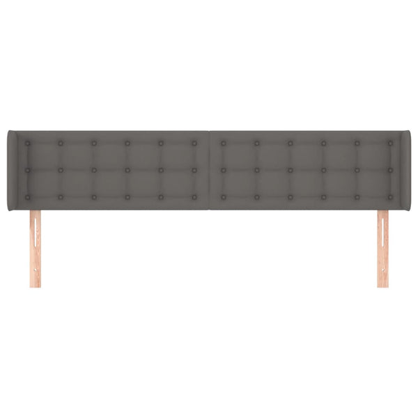 Kopfteil mit Ohren Grau 183x16x78/88 cm Kunstleder