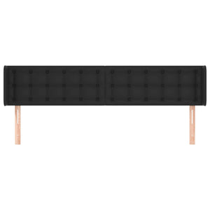 Kopfteil mit Ohren Schwarz 203x16x78/88 cm Kunstleder