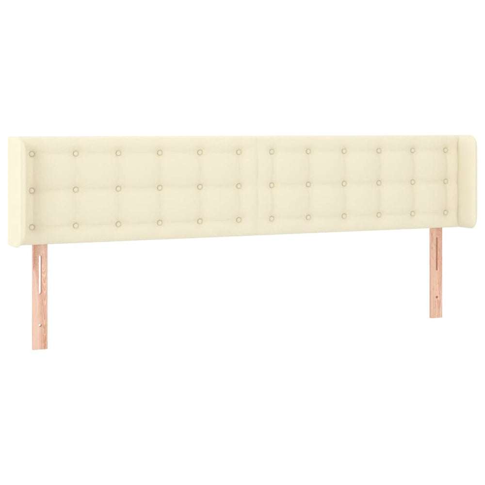 vidaXL Tête de lit à oreilles crème 203x16x78/88 cm Similicuir