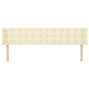 Kopfteil mit Ohren Creme 203x16x78/88 cm Kunstleder