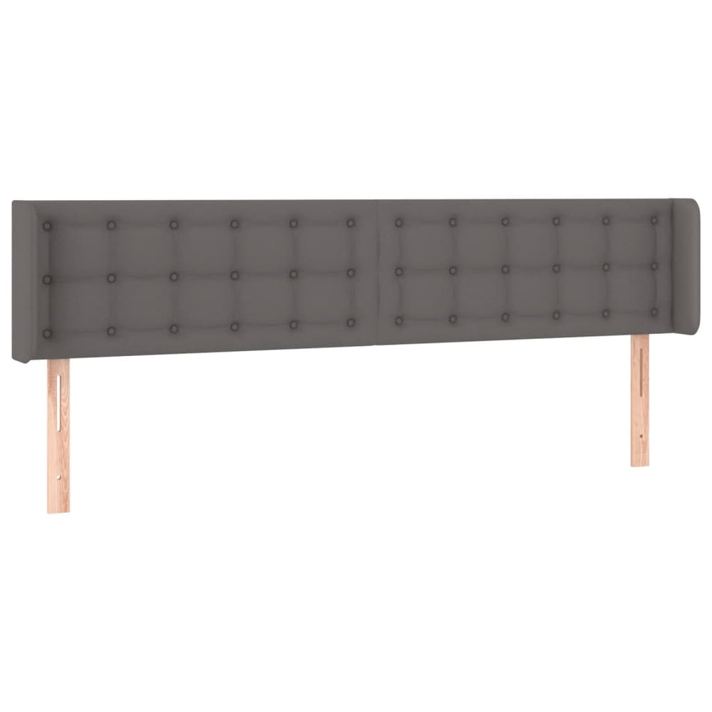 vidaXL Tête de lit à oreilles gris 203x16x78/88 cm similicuir