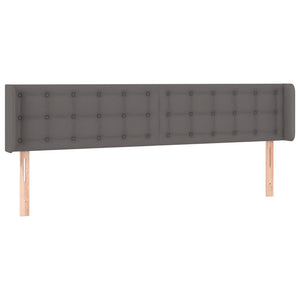 Kopfteil mit Ohren Grau 203x16x78/88 cm Kunstleder