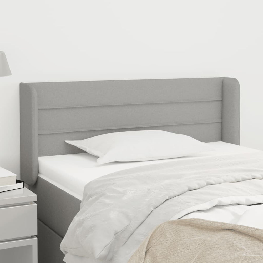 vidaXL Tête de lit à oreilles gris clair 83x16x78/88 cm Tissu