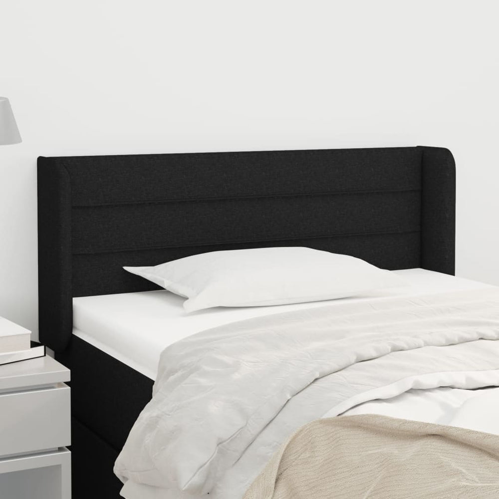 vidaXL Tête de lit à oreilles Noir 83x16x78/88 cm Tissu