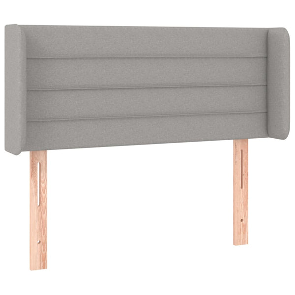 Kopfteil mit Ohren Hellgrau 93x16x78/88 cm Stoff