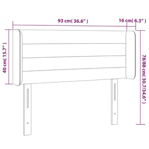 Kopfteil mit Ohren Dunkelgrau 93x16x78/88 cm Stoff