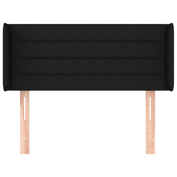 Kopfteil mit Ohren Schwarz 93x16x78/88 cm Stoff