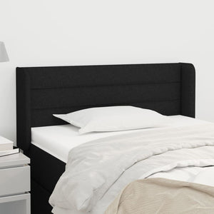 Kopfteil mit Ohren Schwarz 93x16x78/88 cm Stoff