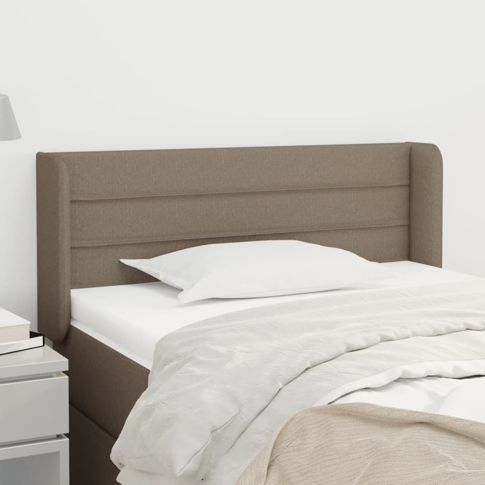 vidaXL Tête de lit à oreilles Taupe 93x16x78/88 cm Tissu