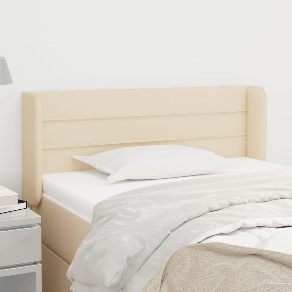 vidaXL Tête de lit à oreilles Crème 93x16x78/88 cm Tissu