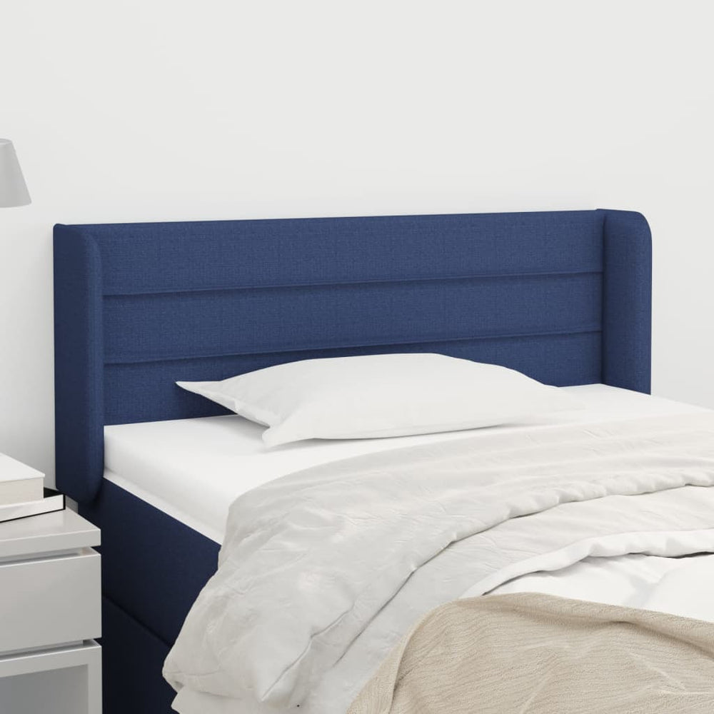 vidaXL Tête de lit à oreilles bleu 93x16x78/88 cm Tissu